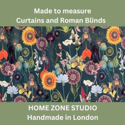 Floral Velvet Curtains Poppy, Sunflower Print - Custom Drapes - thumbnail 2