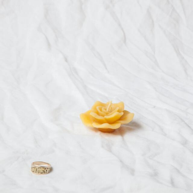 Set Of Three Floating Rose Beeswax Candles