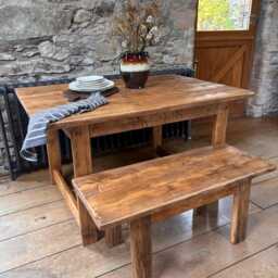 Rustic Dining Table - Handmade Reclaimed Wood Table Farmhouse - Dawlish - thumbnail 2