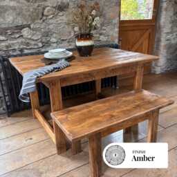 Rustic Dining Table - Handmade Reclaimed Wood Table Farmhouse - Dawlish
