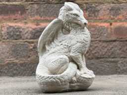 stone Dragon Figurine Outdoor Baby Decoration Concrete Animal Sculpture Cement Wildlife Ornament Garden & Home Decor Yard Art Gift - thumbnail 1