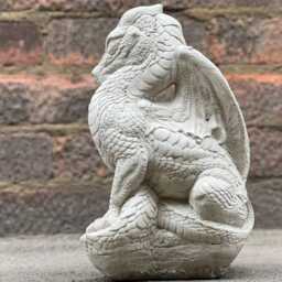stone Dragon Figurine Outdoor Baby Decoration Concrete Animal Sculpture Cement Wildlife Ornament Garden & Home Decor Yard Art Gift - thumbnail 2