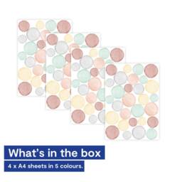Soft Pastel Watercolour Polka Dot Wall Stickers For Kids' Bedroom, Nursery, Playroom - PVC-Free, No Odour Peel & Stick Fabric Decal - thumbnail 4
