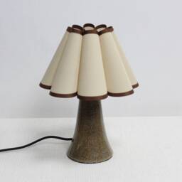 Khaki Fabric Table Lamp Leopard Ceramic Base, Skirt Shade-9#