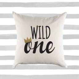 Wild One Canvas Pillow Or Cover - Nursery Decor Home Throw Child's Bedroom New Baby Gift - thumbnail 1