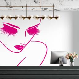 Woman Face Wall Decal Beauty Salon Eyelash Decor 054Re - thumbnail 3