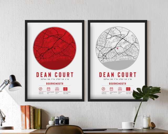 Bournemouth Dean Court Vitality Stadium Prints & Frames - Afc The Cherries Gift Decor Dad Granddad Uncle Brother Son Football - image 1