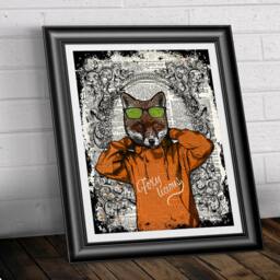 Fox Dictionary Book Page Print Hipster Animal, Art On Antique Page, Wall Decor Fashion Funky Fox Poster - thumbnail 2