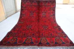 3x5 Ft Afghan Bokhara Red Rug, Turkmen Oriental Geometric Khal Mohammedi Bukhara Handmade Livingroom, D??cor Office Area Rug - thumbnail 1