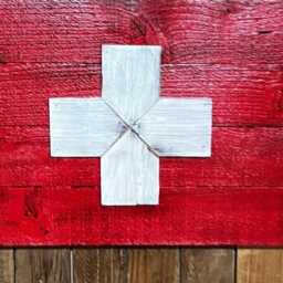 Wood Switzerland Flag Wall Art - thumbnail 3
