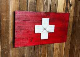 Wood Switzerland Flag Wall Art