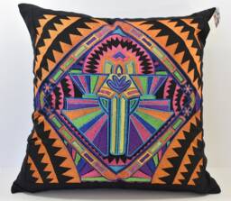 Orange Woven Pillow Cover - Spring Summer Home Christmas Gift - thumbnail 1