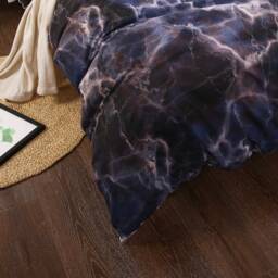 3D Marble Duvet Cover Set, Black Microfiber Bedding - thumbnail 3