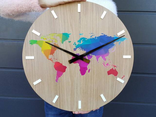Clock Wall Wood Clock Oak 49 cm - image 1
