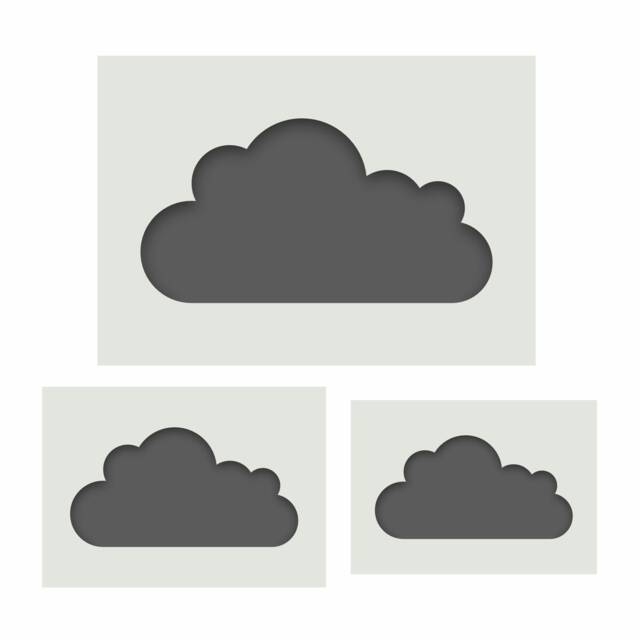 Cloud Stencils, Room Decoration, 3 Piece Stencil Kit, Reusable Stencils For Wall Art, Home D??cor, Painting, Art & Craft. Group 1 - image 1