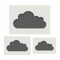 Cloud Stencils, Room Decoration, 3 Piece Stencil Kit, Reusable Stencils For Wall Art, Home D??cor, Painting, Art & Craft. Group 1 - thumbnail 1