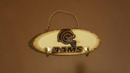 La Rams Key Holder Basswood Slice Wood Frame