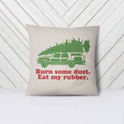 Christmas Pillow - Burn Some Rubber Eat My Dust, Holiday Pillow, Movie Pillow- 17 - thumbnail 3