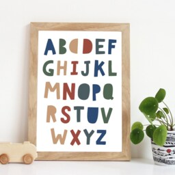 Alphabet Print, Boys Nursery Prints, Playroom Wall Art, Kids Bedroom Decor, Blue & Green Prints - thumbnail 1