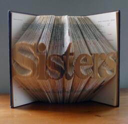 Sisters - Gift For Best Friend Book Lover Family Paper Art Origami Folding Books Folded Book Art - thumbnail 1