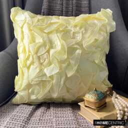 "Luxury Ruffles Light Yellow Pillow Cover For Bed 24""x24""/26""x26"