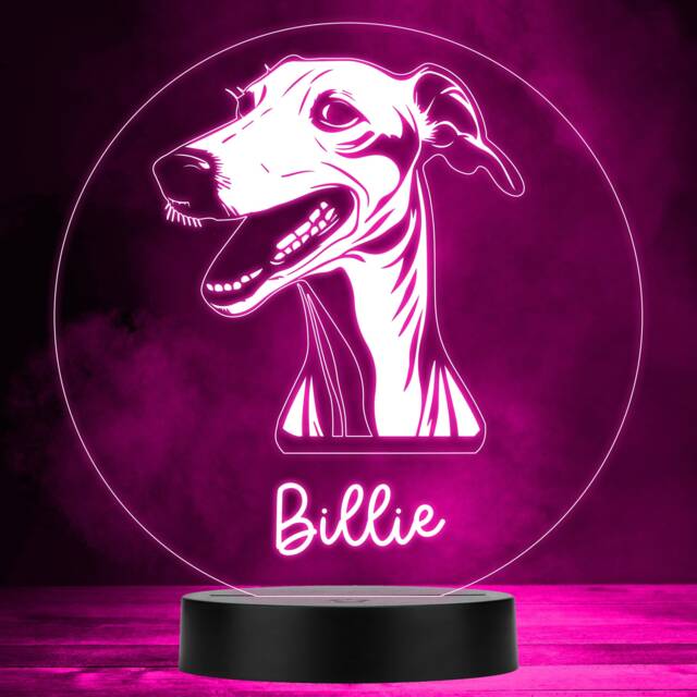 Greyhound Dog Pet Silhouette Multicolour Personalised Gift Led Lamp Night Light - Bedroom - image 1