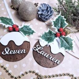 Personalized Christmas Tree Bauble Custom Engraved Wood Decoration - thumbnail 4
