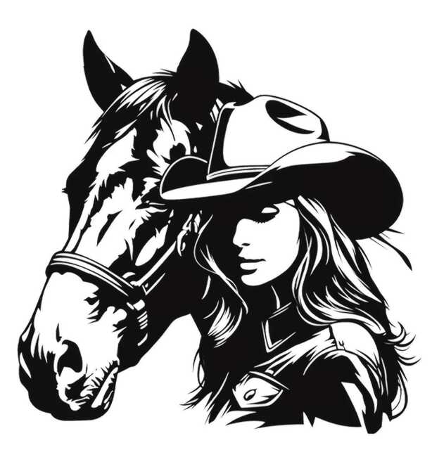 Horse Girl Decal Sticker Car Van Bonnet Vinyl Side Wall Art Hood Graphic Window Door Sign Motorhome Box Cowgirl