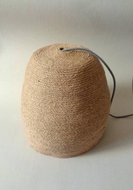 Handmade Burlap Pendant Light, Rustic Lampshade, Jute Rope - image 1
