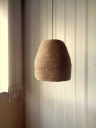 Handmade Burlap Pendant Light, Rustic Lampshade, Jute Rope - thumbnail 2