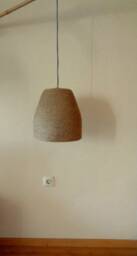Handmade Burlap Pendant Light, Rustic Lampshade, Jute Rope - thumbnail 3