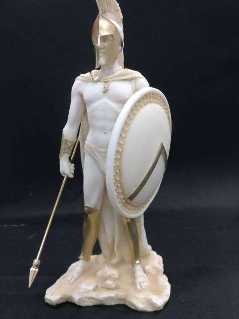 Leonidas Spartan Archaic Greek Statue Alabaster Handmade - image 1