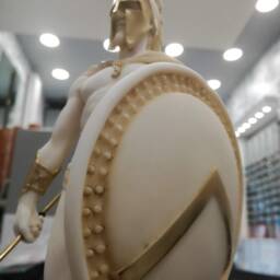 Leonidas Spartan Archaic Greek Statue Alabaster Handmade - thumbnail 4