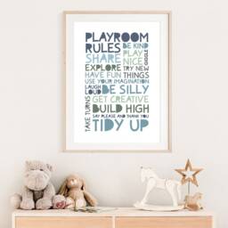 Playroom Rules Print, Wall Art, Nursery Decor, Boys Prints, Kids Room, Bedroom - thumbnail 2