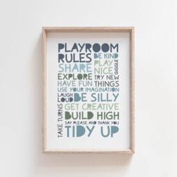 Playroom Rules Print, Wall Art, Nursery Decor, Boys Prints, Kids Room, Bedroom - thumbnail 1