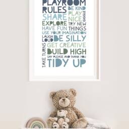 Playroom Rules Print, Wall Art, Nursery Decor, Boys Prints, Kids Room, Bedroom - thumbnail 3