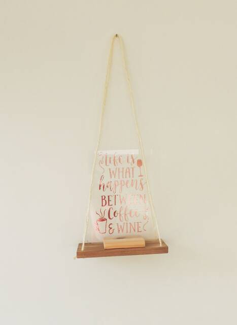 Hanging Swing Shelf Rustic Wood, Hessian Cord, Hygge Decor - image 1