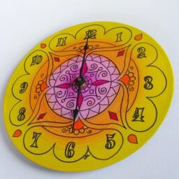 Morocco Clock - Geometric Mandala Home Decor Made From Recycled Record - thumbnail 2
