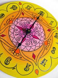 Morocco Clock - Geometric Mandala Home Decor Made From Recycled Record - thumbnail 1