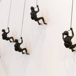 5 Piece Climbing Sculpture Wall Art Gift For Home Decor Interior Design Rock Man Contemporary Artwork Black Mat - thumbnail 2