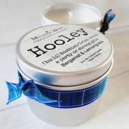 Hooley Bergamot Lemongrass Vegan Soy Candle Scottish Gift Tartan Ribbon - thumbnail 3