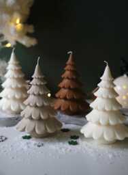Handmade Soy Wax Christmas Tree Candle - Holiday Decor - thumbnail 1