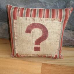 Burlap Accent Pillow Set Handmade Decorative Gift Housewarming Hostess Present Idea Whimsical Typography Throw Cushion Farmhouse Home Rustic - thumbnail 3