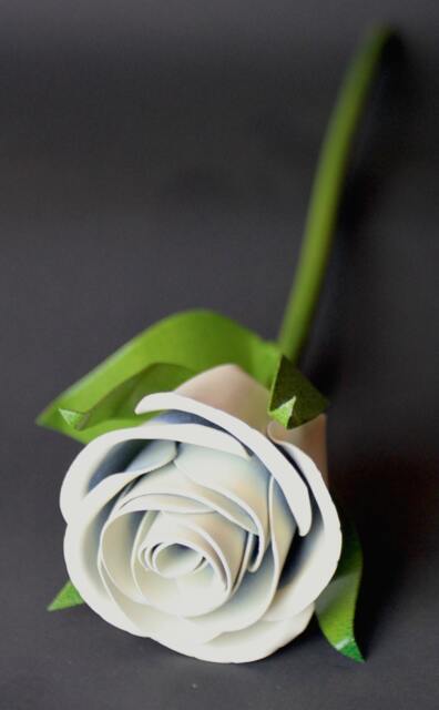 Metal Sweetheart Rose, Mother's Day, Mothers Confirmation, First Communion, White Steel, Rose - image 1