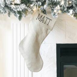 Family Christmas Stocking - Customized With Name Xmas Stockings Initial Farmhouse Socks - thumbnail 2