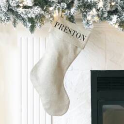 Family Christmas Stocking - Customized With Name Xmas Stockings Initial Farmhouse Socks - thumbnail 1