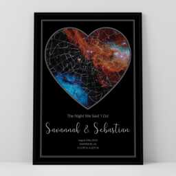 Personalized Star Map Print, Custom Night Sky Gift - Available Framed Or Print Only - thumbnail 2