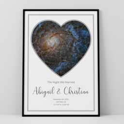 Personalized Star Map Print, Custom Night Sky Gift - Available Framed Or Print Only - thumbnail 1