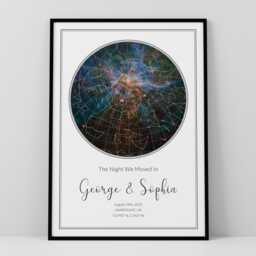 Personalized Star Map Print, Custom Night Sky Gift - Available Framed Or Print Only - thumbnail 4