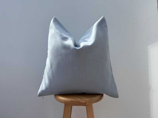 Decorative Light Blue Velvet Pillow Cover, Baby Couch Cushion, Pale Euro Sham, Powder Bed Decor, Minimalist Home Decor - image 1